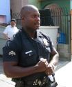 LAPD Central Division Senior Lead Officer Deon Joseph at work on Skid Row