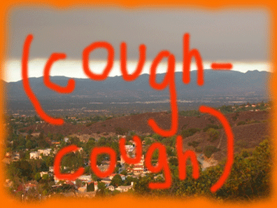 Afternoon smoke looking down at S.F Valley