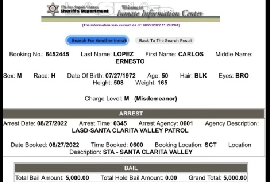 Lasd Arrest Records