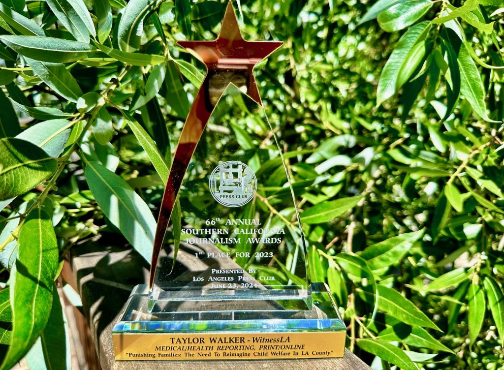 WitnessLA wins first prize for child welfare series at LA Press Club